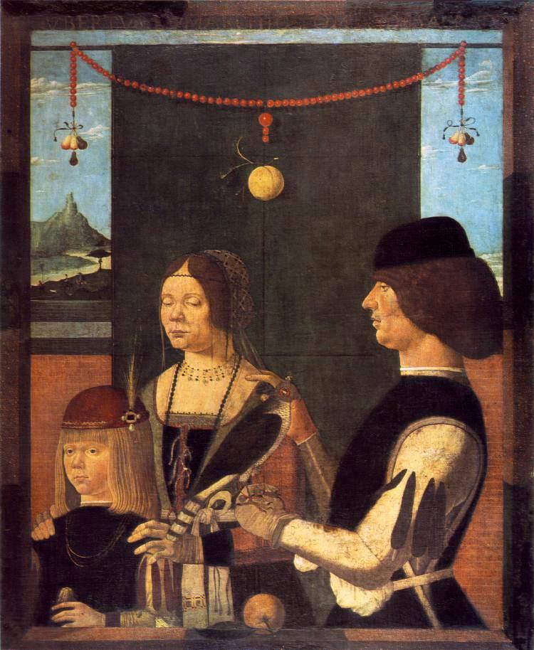 Anonimo Ferrarese, Family of Uberto de' Sacrati, tempera su tela, Alte Pinakothek, 1480.