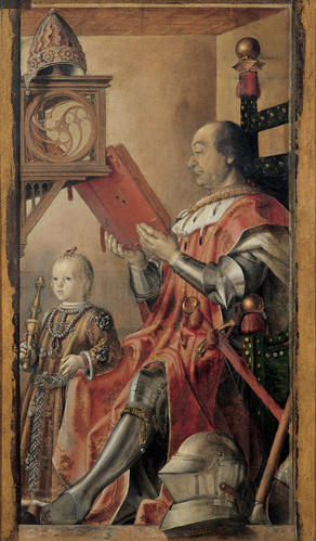 Pedro Berruguete, Ritratto di Federico da Montefeltro col figlio Guidobaldo (1475 circa)