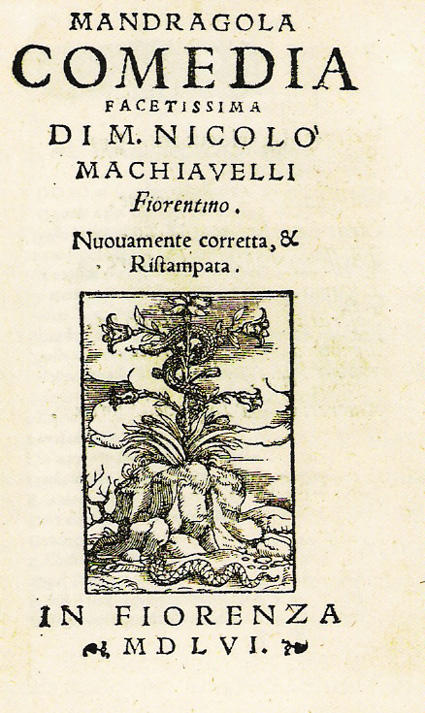 Mandragola, Frontespizio.