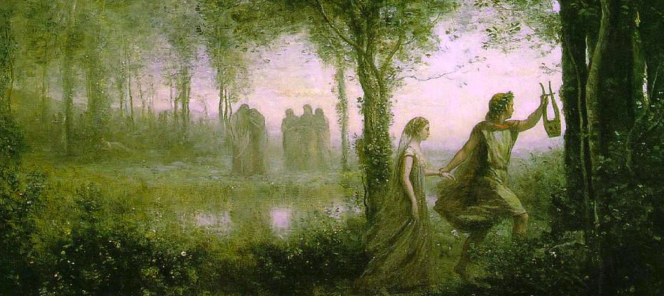 Orfeo conduce Euridice fuori dall'Inferno, olio su tela di Jean Baptiste Camille Corot