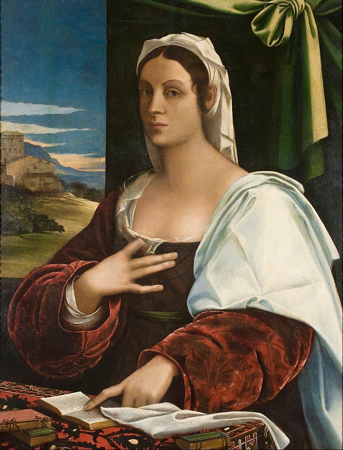 Sebastiano Del Piombo, Vittoria Colonna, olio su tela, Museu Nacional d'Art de Catalunya, 1520-25.